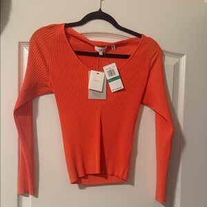 A.L.C. Vibrant Orange Long Sleeve Top
